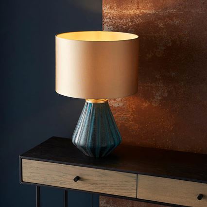 Endon 93059 - Tafellamp ALYSSIA 1xE27/10W/230V goud/blauw