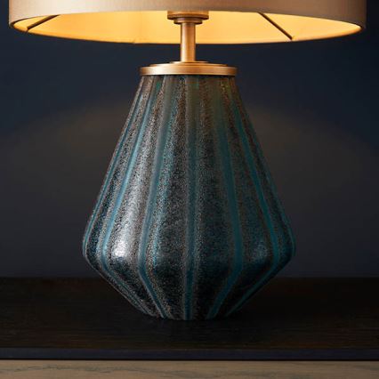 Endon 93059 - Tafellamp ALYSSIA 1xE27/10W/230V goud/blauw