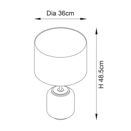 Endon 93067 - Tafellamp ZINNIA 1xE27/10W/230V blauw/goud