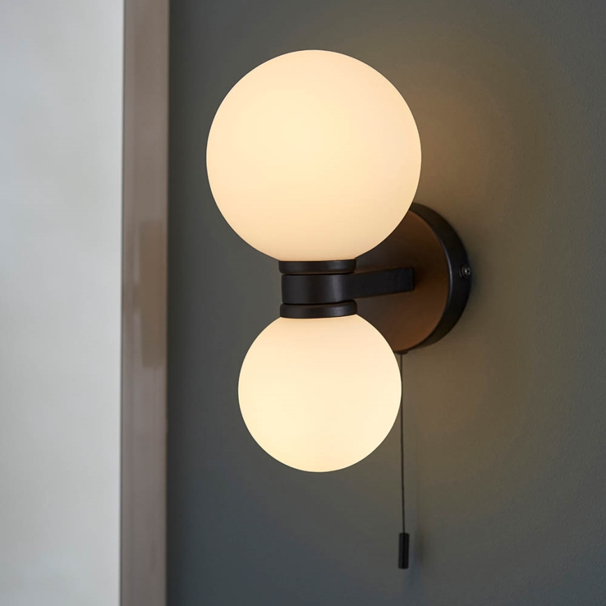 Endon 93523 - Badkamerwandlamp PULSA 2xG9/3W/230V IP44 zwart