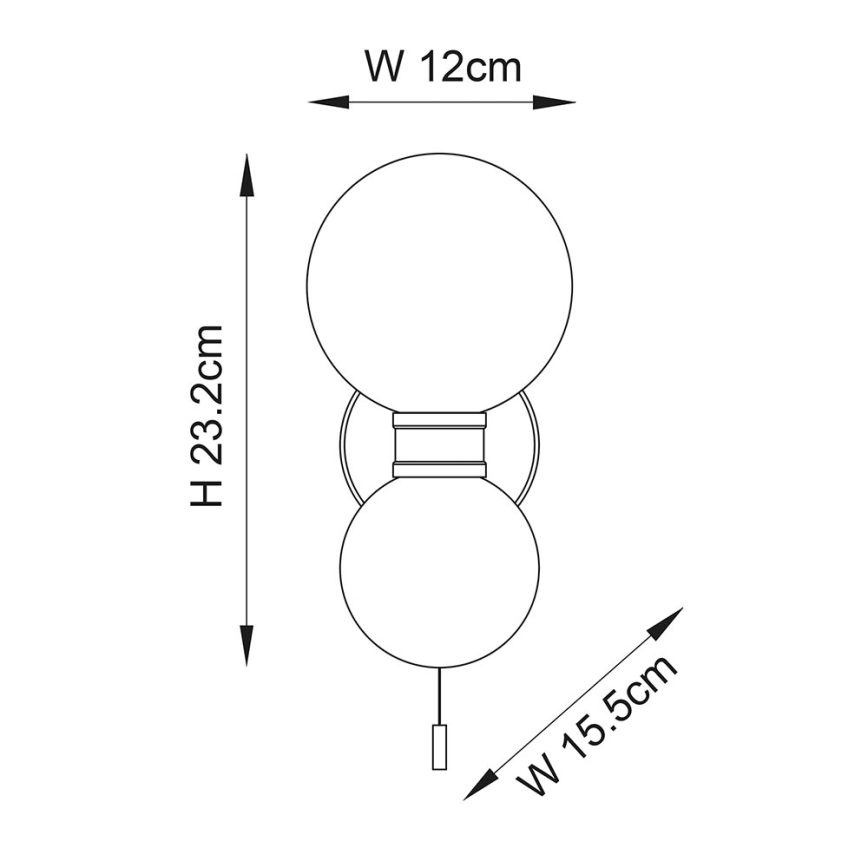 Endon 93523 - Badkamerwandlamp PULSA 2xG9/3W/230V IP44 zwart/wit
