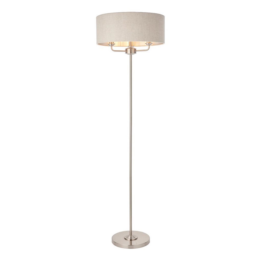Endon 94359 - Staande Lamp HIGHCLERE 3xE14/40W/230V beige/glanzend chroom diameter 47 cm