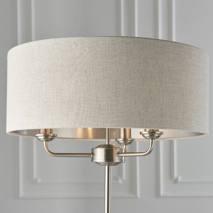 Endon 94359 - Staande Lamp HIGHCLERE 3xE14/40W/230V beige/glanzend chroom diameter 47 cm