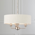Endon 94361 - Hanglamp aan een ketting HIGHCLERE 3xE14/40W/230V beige/mat chroom diameter 45 cm