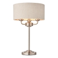 Endon 94369 - Tafellamp HIGHCLERE 3xE14/18W/230V beige/mat chroom