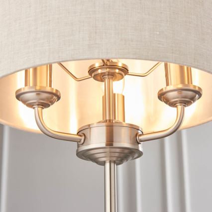 Endon 94369 - Tafellamp HIGHCLERE 3xE14/18W/230V beige/mat chroom