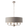 Endon 94373 - Hanglamp aan een ketting HIGHCLERE 6xE14/40W/230V grijs/glanzend chroom diameter 35 cm