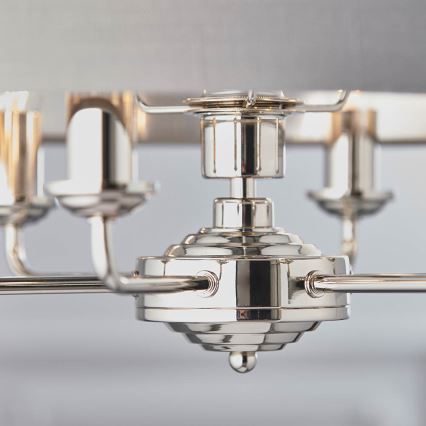 Endon 94373 - Hanglamp aan een ketting HIGHCLERE 6xE14/40W/230V grijs/glanzend chroom