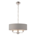 Endon 94377 - Hanglamp aan een ketting HIGHCLERE 3xE14/40W/230V grijs/glanzend chroom diameter 45 cm