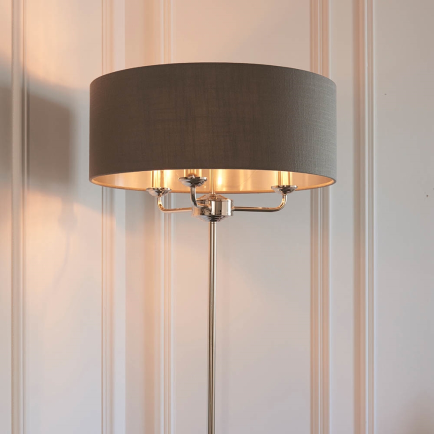 Endon 94378 - Staande Lamp HIGHCLERE 1xE14/40W/230V grijs/glanzend chroom