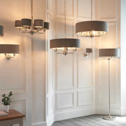 Endon 94378 - Staande Lamp HIGHCLERE 1xE14/40W/230V grijs/glanzend chroom