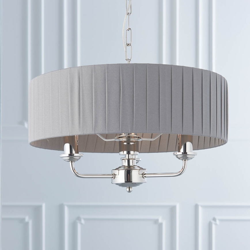 Endon 94394 - Hanglamp aan een ketting HIGHCLERE 3xE14/40W/230V donker/glanzend chroom