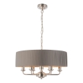 Endon 94397 - Hanglamp aan een ketting HIGHCLERE 6xE14/40W/230V grijs/glanzend chroom diameter 35 cm