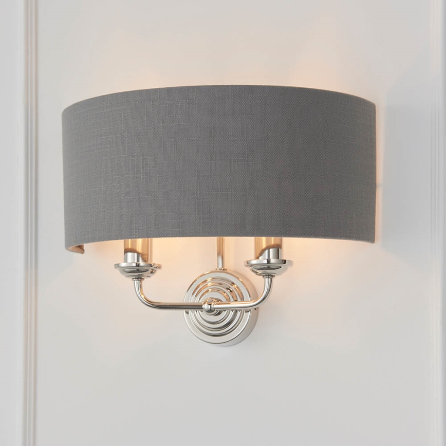 Endon 94406 - Wandlamp HIGHCLERE 2xE14/40W/230V donker/glanzend chroom