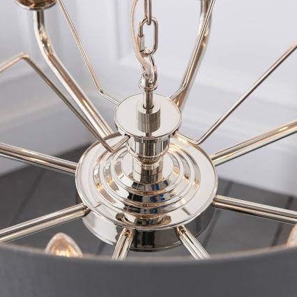 Endon 94415 - Hanglamp aan een ketting HIGHCLERE 8xE14/40W/230V grijs/glanzend chroom diameter 70 cm