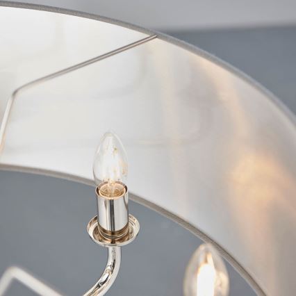 Endon 94415 - Hanglamp aan een ketting HIGHCLERE 8xE14/40W/230V grijs/glanzend chroom diameter 70 cm
