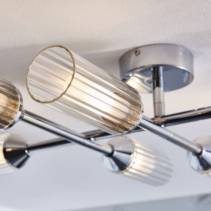 Endon 95045 - Bevestigde badkamer plafondlamp NATORI 6xG9/3W/230V IP44 glanzend chroom