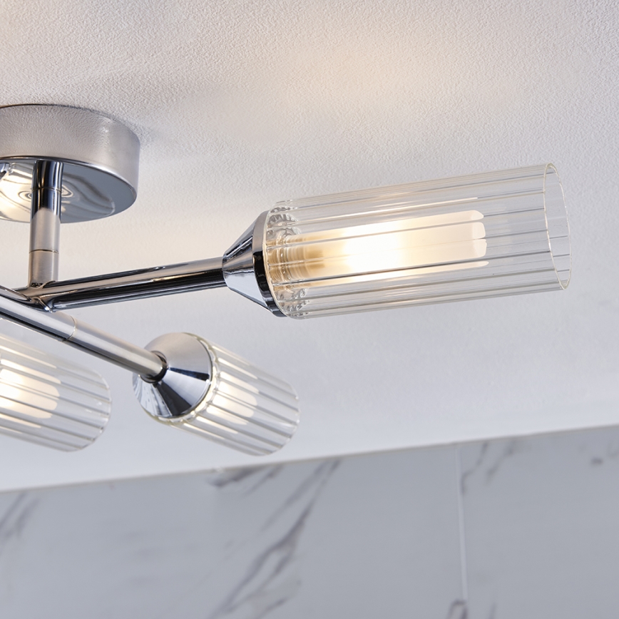 Endon 95045 - Bevestigde badkamer plafondlamp NATORI 6xG9/3W/230V IP44 glanzend chroom