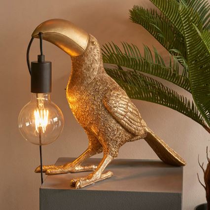 Endon 95077 - Tafellamp TOCO TOUCAN 1xE27/10W/230V goud