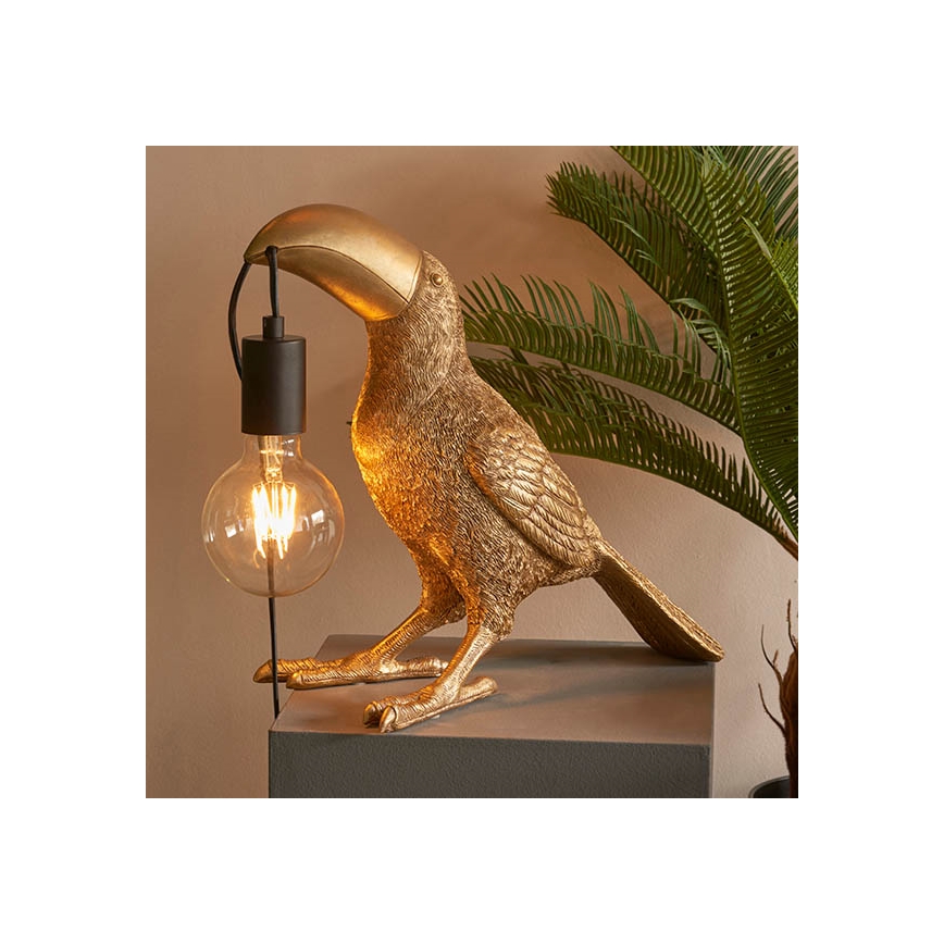 Endon 95077 - Tafellamp TOCO TOUCAN 1xE27/10W/230V goud