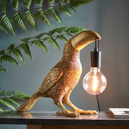 Endon 95077 - Tafellamp TOCO TOUCAN 1xE27/10W/230V goud