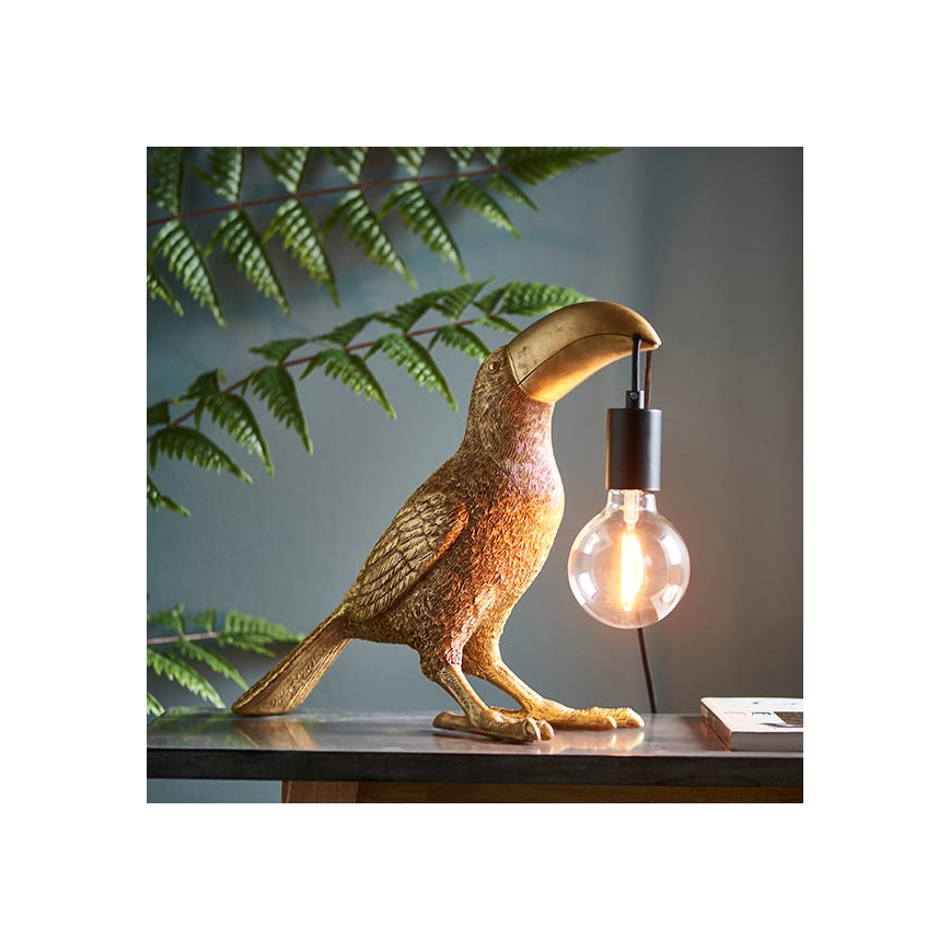 Endon 95077 - Tafellamp TOCO TOUCAN 1xE27/10W/230V goud