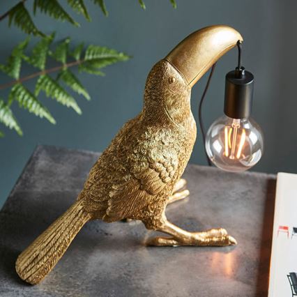 Endon 95077 - Tafellamp TOCO TOUCAN 1xE27/10W/230V goud