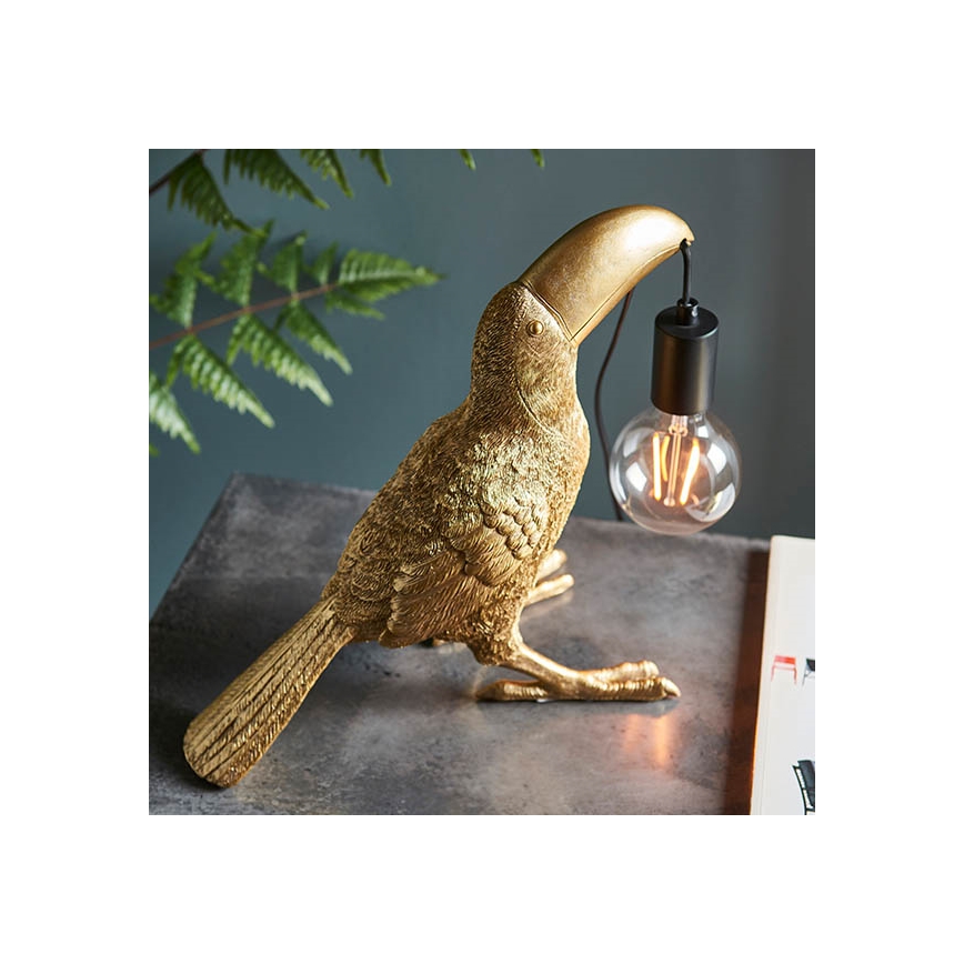 Endon 95077 - Tafellamp TOCO TOUCAN 1xE27/10W/230V goud