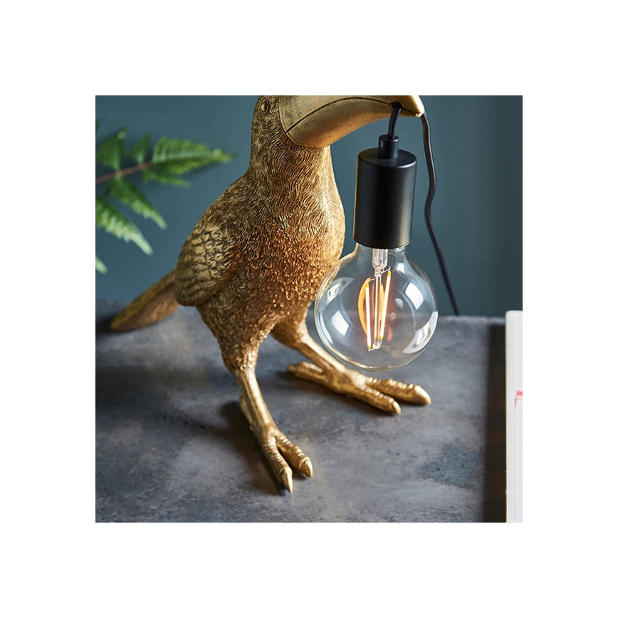 Endon 95077 - Tafellamp TOCO TOUCAN 1xE27/10W/230V goud