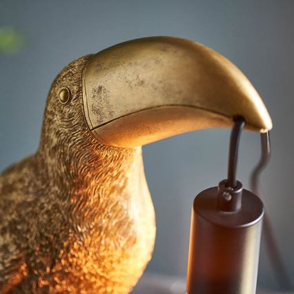 Endon 95077 - Tafellamp TOCO TOUCAN 1xE27/10W/230V goud
