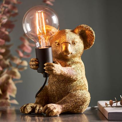 Endon 95082 - Tafellamp KOALA 1xE27/10W/230V goudkleurig