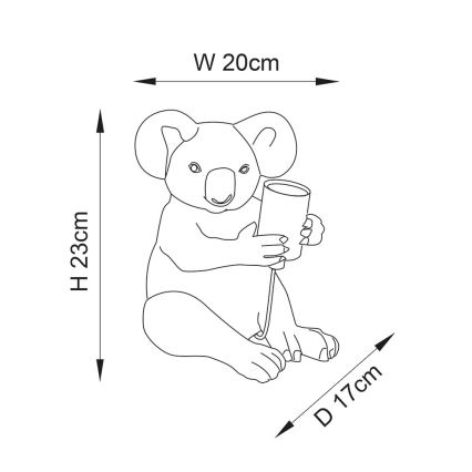 Endon 95082 - Tafellamp KOALA 1xE27/10W/230V goudkleurig