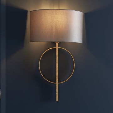Endon 95210 - Wandlamp 1xE27/10W/230V grijs/messing