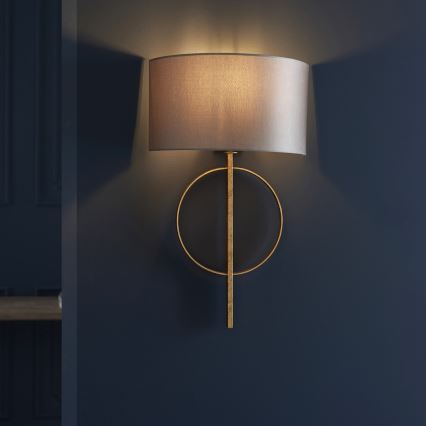 Endon 95210 - Wandlamp 1xE27/10W/230V grijs/messing