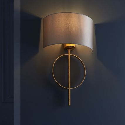 Endon 95210 - Wandlamp 1xE27/10W/230V grijs/messing