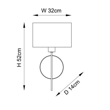 Endon 95210 - Wandlamp 1xE27/10W/230V grijs/messing