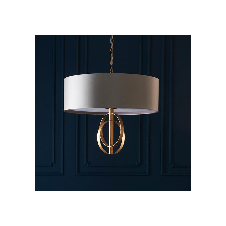 Endon 95211 - Kroonluchter aan ketting 5xE27/10W/230V Ø 70 cm grijs/messing