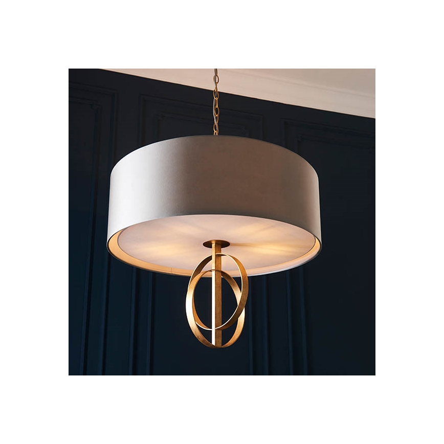 Endon 95211 - Kroonluchter aan ketting 5xE27/10W/230V Ø 70 cm grijs/messing