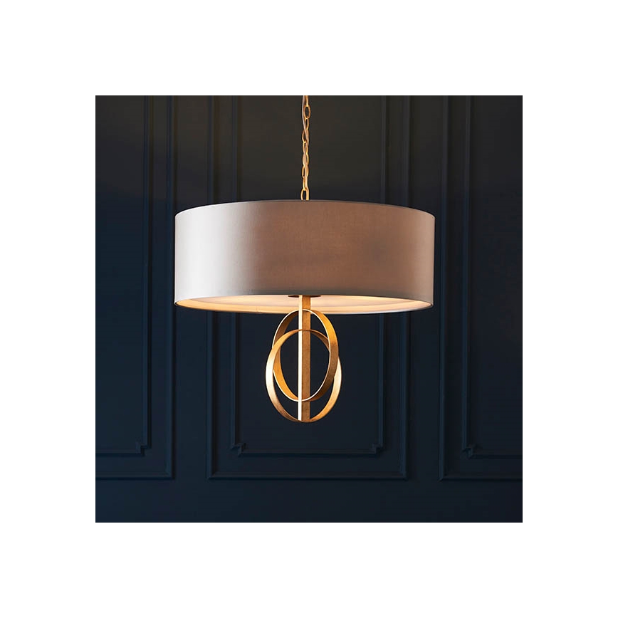 Endon 95211 - Kroonluchter aan ketting 5xE27/10W/230V Ø 70 cm grijs/messing