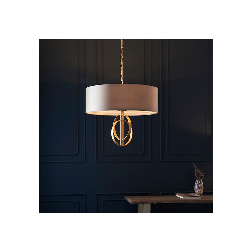 Endon 95211 - Kroonluchter aan ketting 5xE27/10W/230V Ø 70 cm grijs/messing