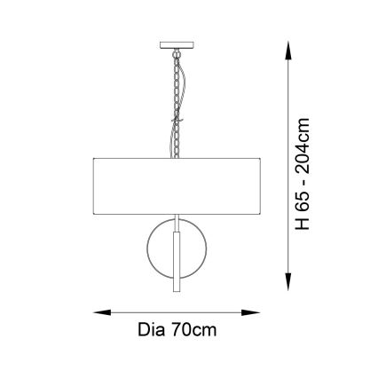 Endon 95211 - Kroonluchter aan ketting 5xE27/10W/230V Ø 70 cm grijs/messing