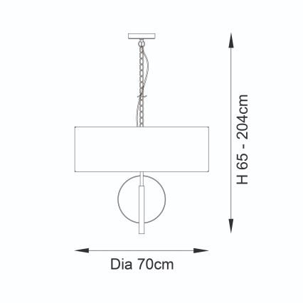 Endon 95215 - Kroonluchter met ketting 5xE27/10W/230V Ø 70 cm grijs