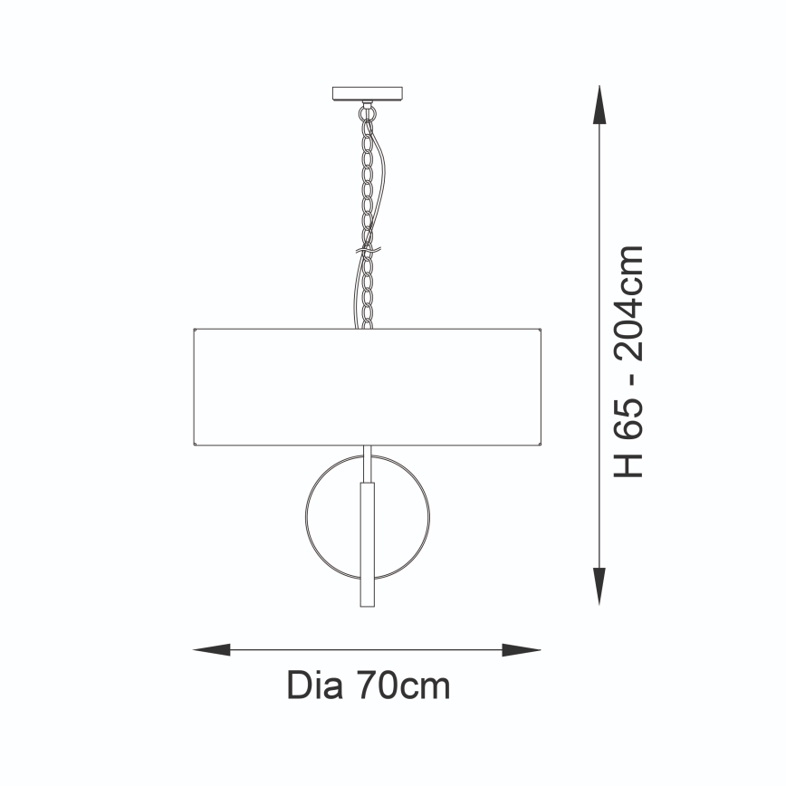 Endon 95215 - Kroonluchter met ketting 5xE27/10W/230V Ø 70 cm grijs