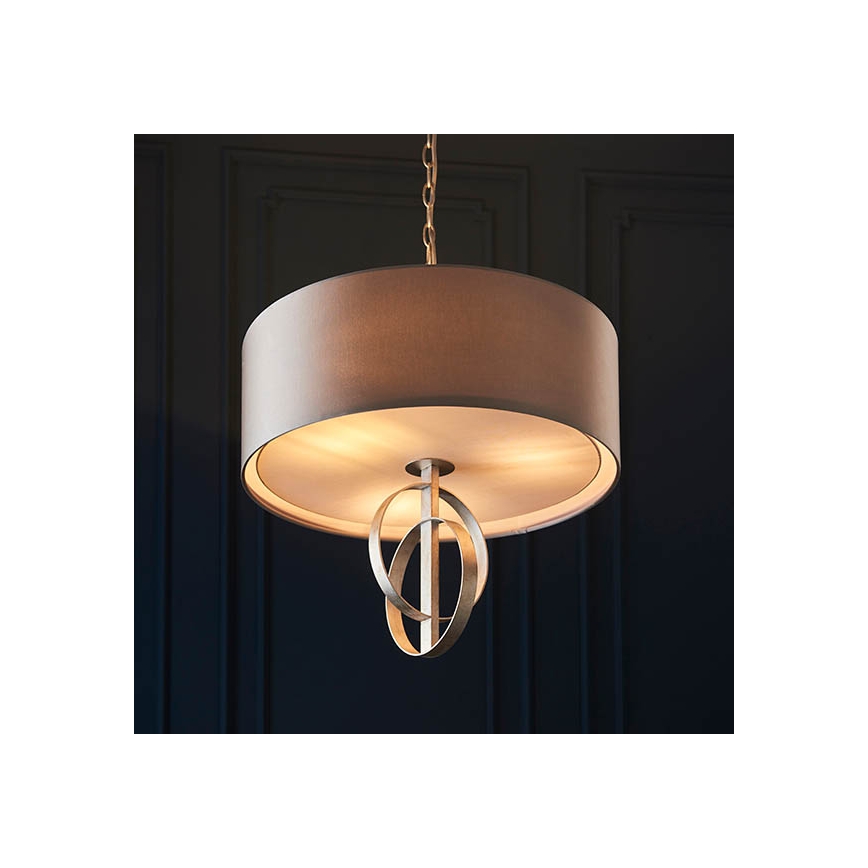 Endon 95216 - Kroonluchter aan ketting 3xE27/10W/230V Ø 60 cm grijs