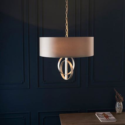 Endon 95216 - Kroonluchter aan ketting 3xE27/10W/230V Ø 60 cm grijs