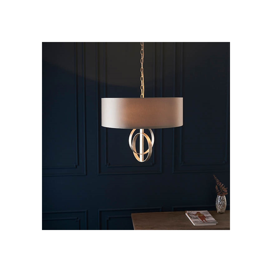 Endon 95216 - Kroonluchter aan ketting 3xE27/10W/230V Ø 60 cm grijs