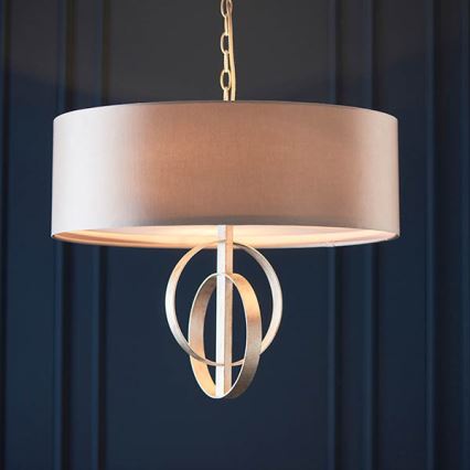 Endon 95216 - Kroonluchter aan ketting 3xE27/10W/230V Ø 60 cm grijs