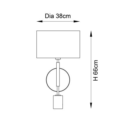 Endon 95217 - Tafellamp 1xE27/10W/230V grijs/zwart