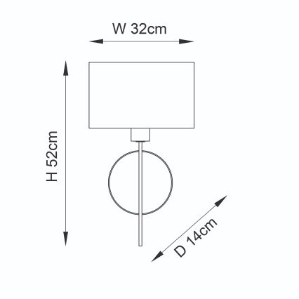 Endon 95218 - Wandlamp 1xE27/10W/230V blauw/messing