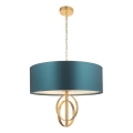Endon 95219 - Kroonluchter aan ketting 5xE27/10W/230V Ø 70 cm blauw/messing